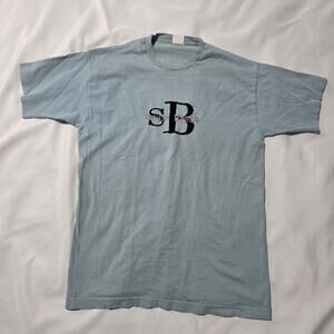 Vintage Fruit of the Loom Heavy Cotton T-Shirt SB Logo Blue Mens XL